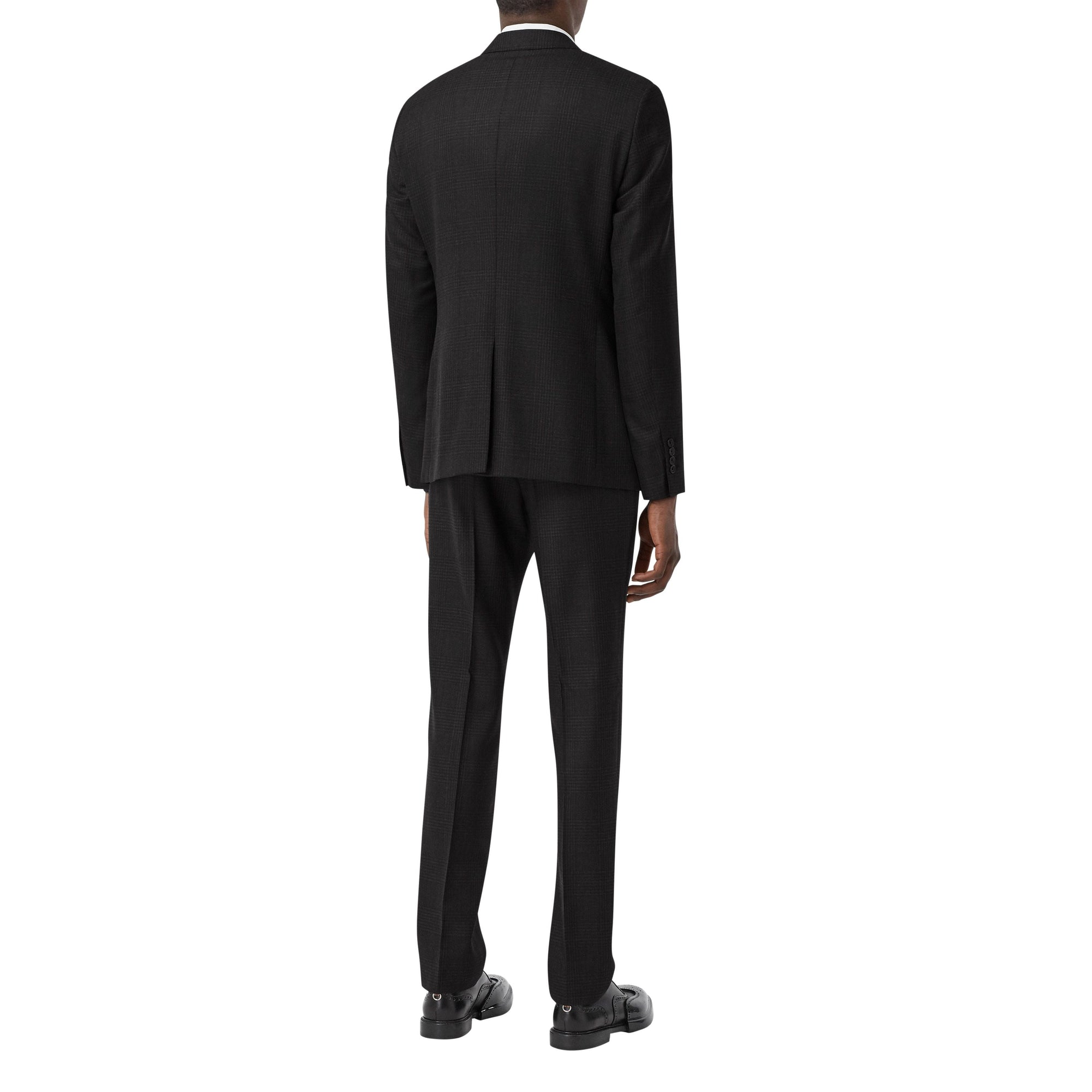 DARK GREY Costume slim en laine check Prince de Galles