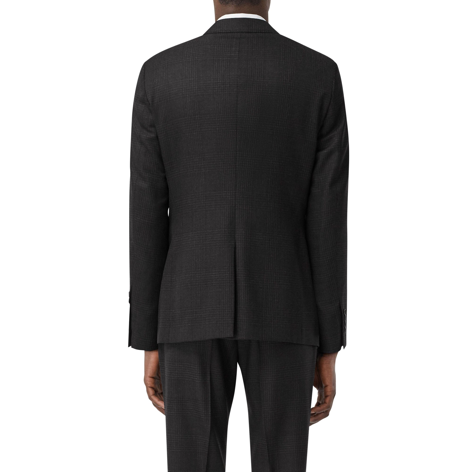 DARK GREY Costume slim en laine check Prince de Galles