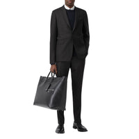 DARK GREY Costume slim en laine check Prince de Galles