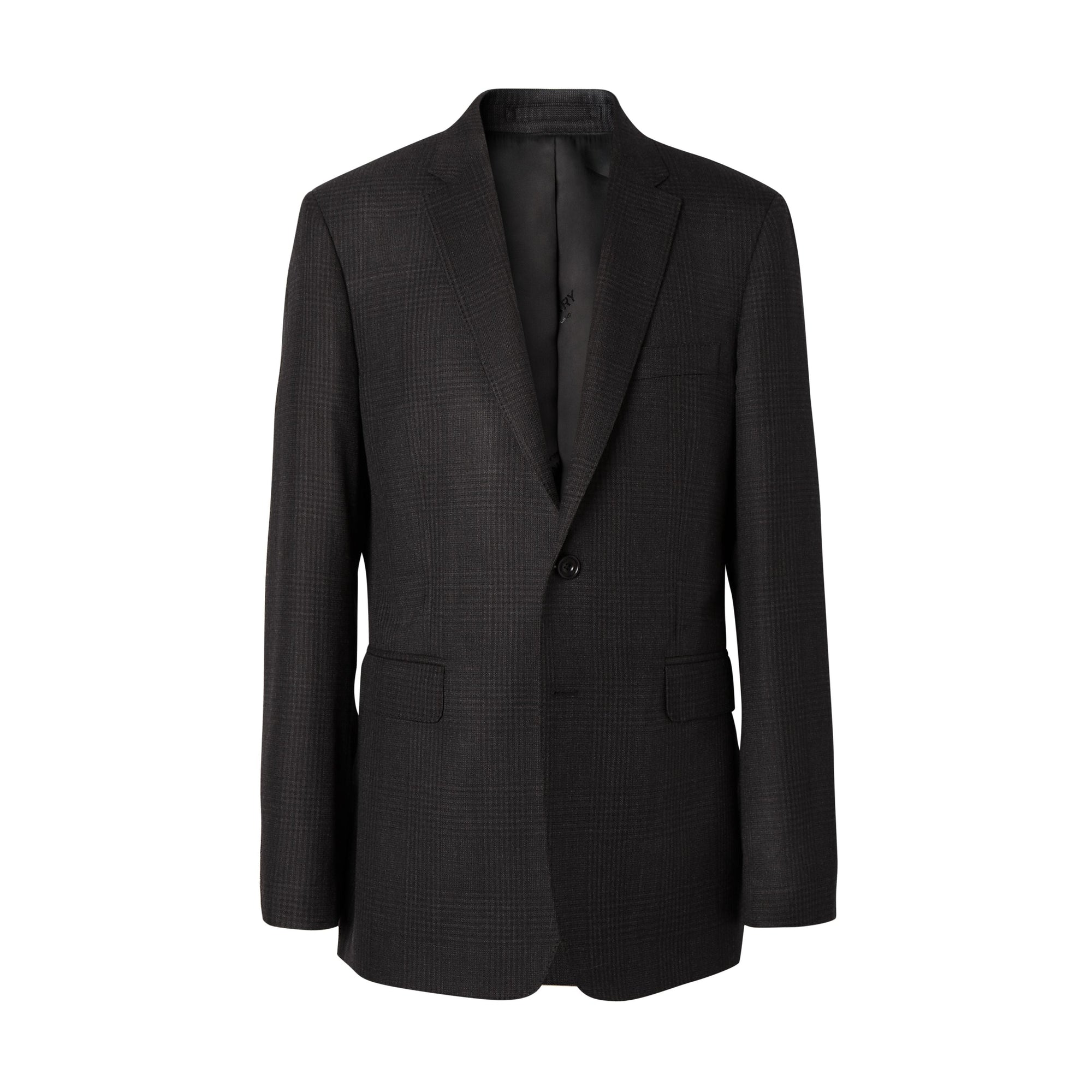DARK GREY Costume slim en laine check Prince de Galles