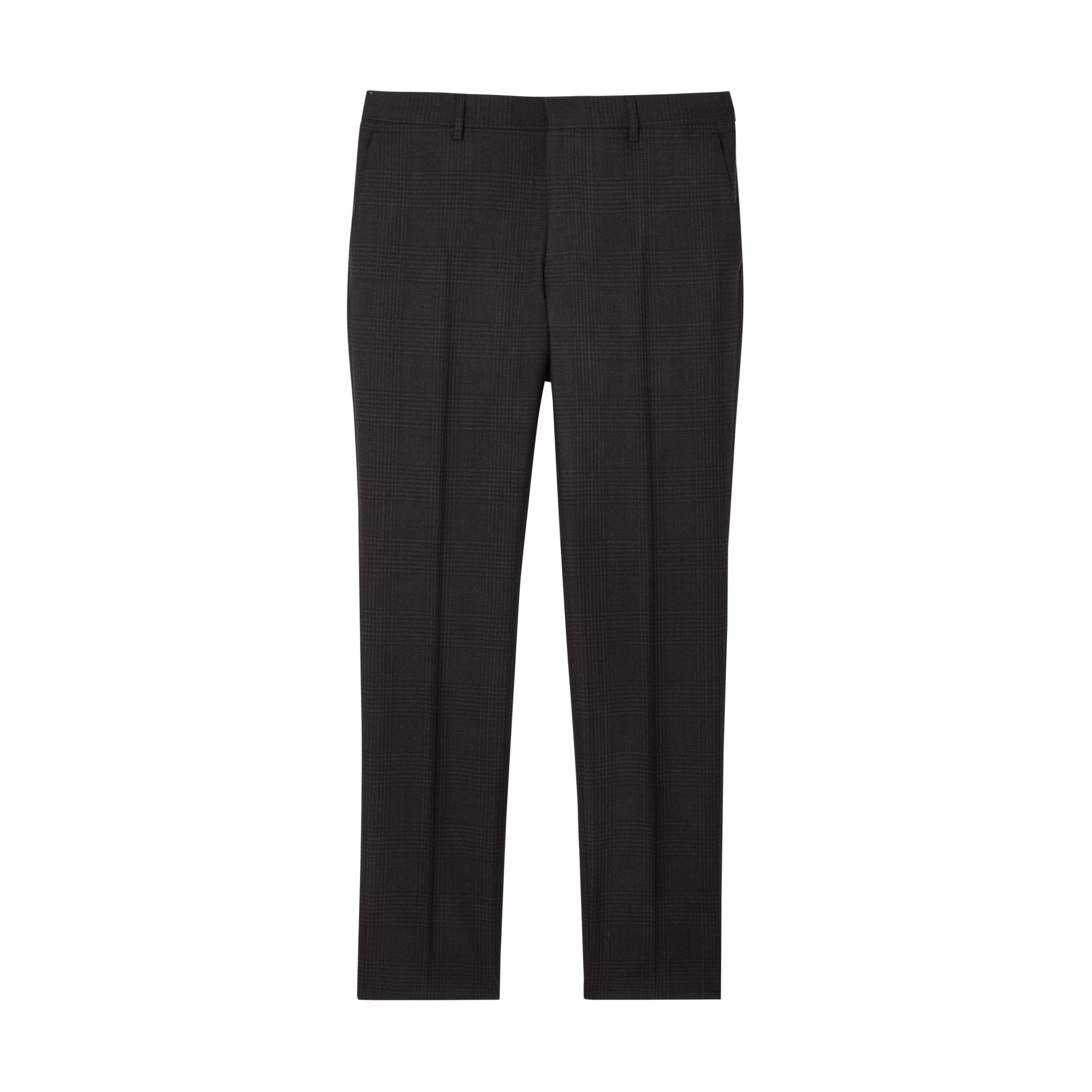 DARK GREY Costume slim en laine check Prince de Galles