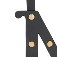 Bijou alphabet « N » en cuir clouté - Noir & Or Clair