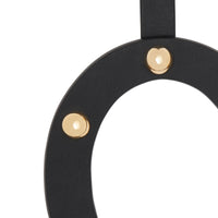 Bijou alphabet « O » en cuir clouté - Noir & Or Clair