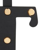 Bijou alphabet « T » en cuir clouté - Noir & Or Clair