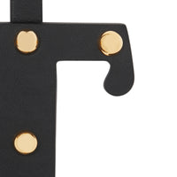 Bijou alphabet « t » en cuir clouté - Noir & or clair