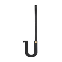 Bijou alphabet « U » en cuir clouté - Noir & Or Clair