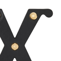 Bijou alphabet « X » en cuir clouté - Noir & Or Clair