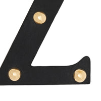 Bijou alphabet « Z » en cuir clouté - Noir & Or Clair