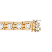 Barrette plaquée or monogram avec cristaux - Or clair