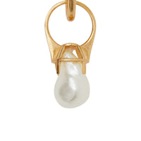 Créoles plaquées or avec bague et perle en résine - Or clair