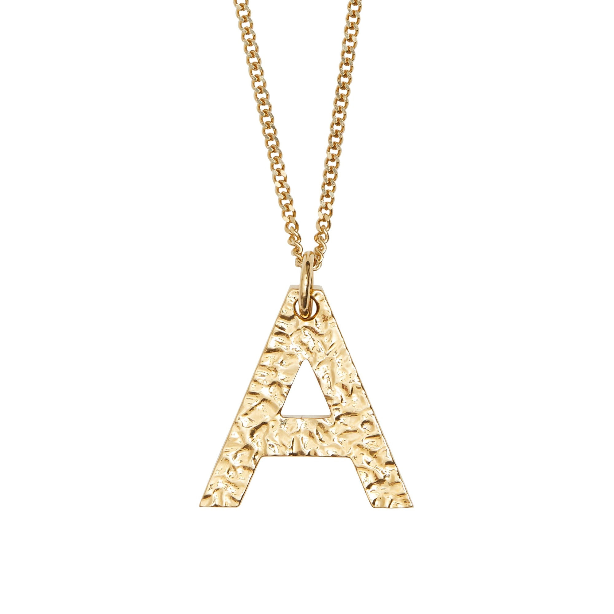 Collier plaqué or avec bijou alphabet « A » - Or Clair