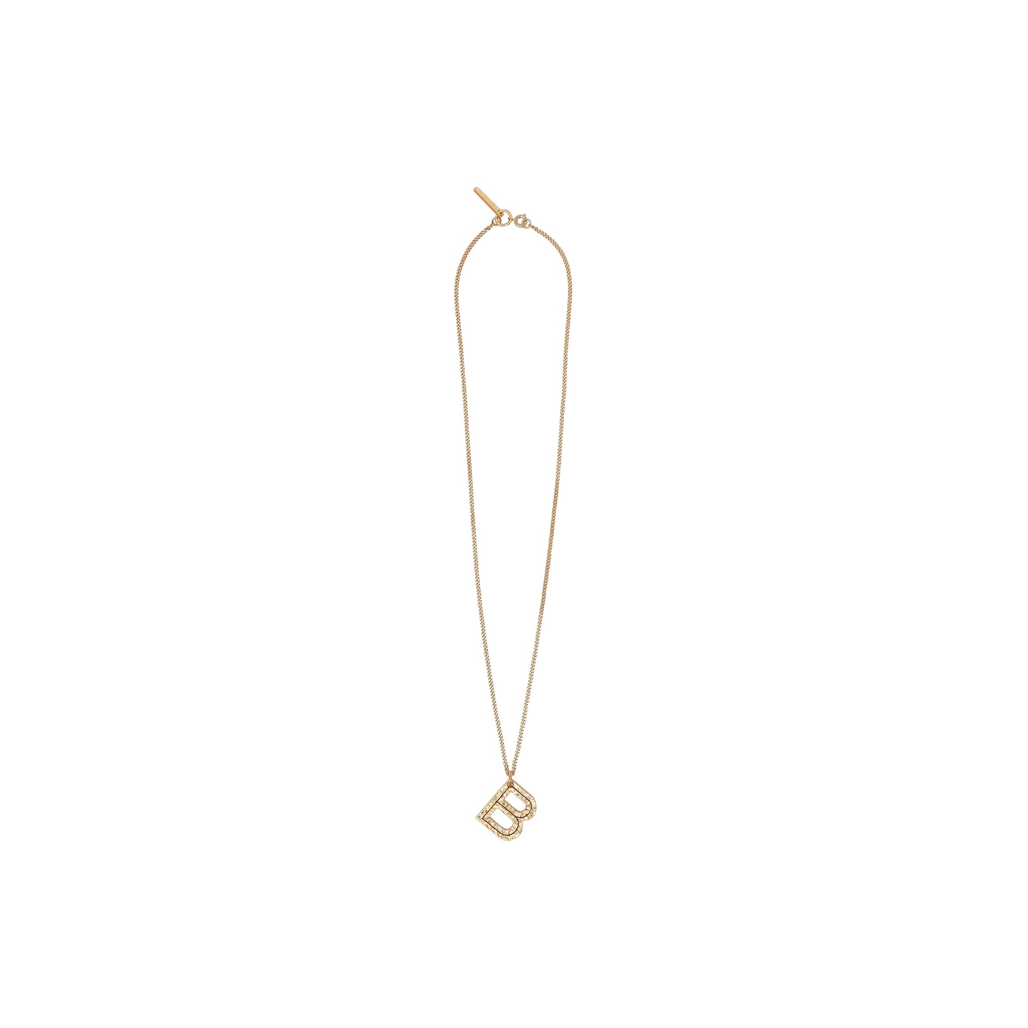 Collier plaqué or avec bijou alphabet « B » - Or Clair