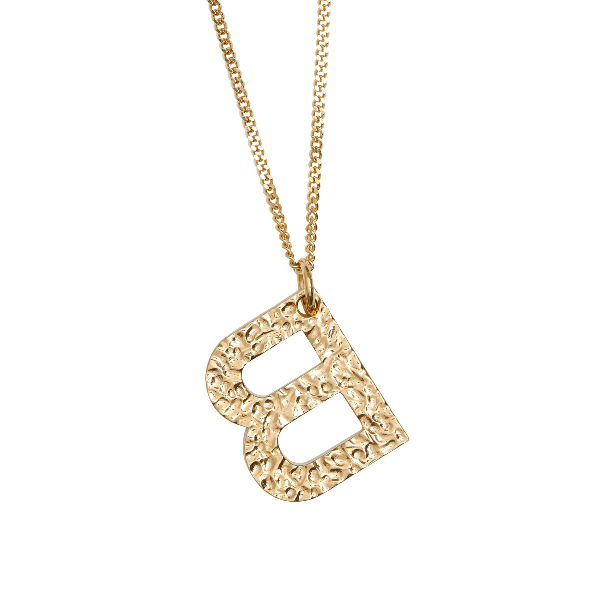 Collier plaqué or avec bijou alphabet « B » - Or Clair