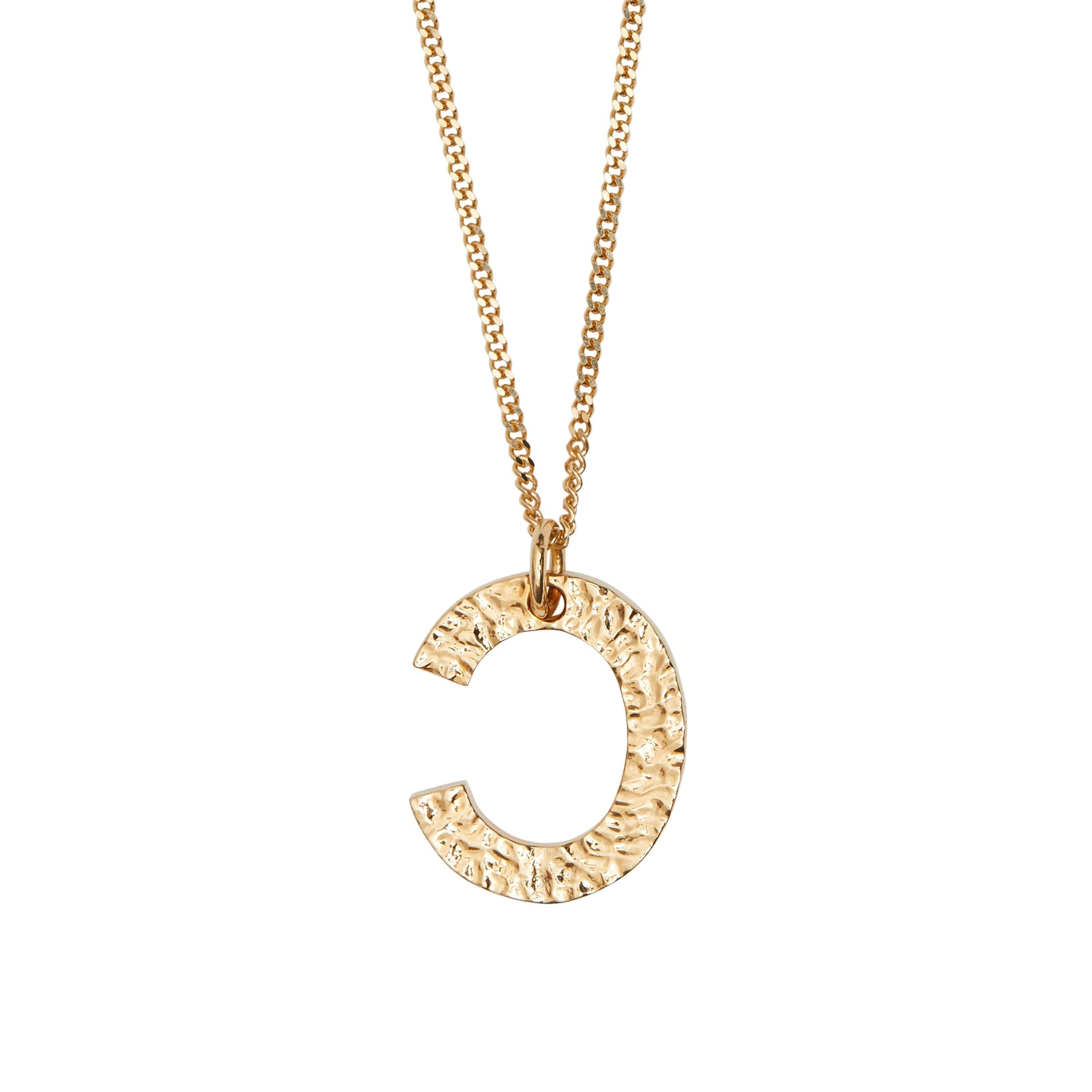 Collier plaqué or avec bijou alphabet « C » - Or Clair