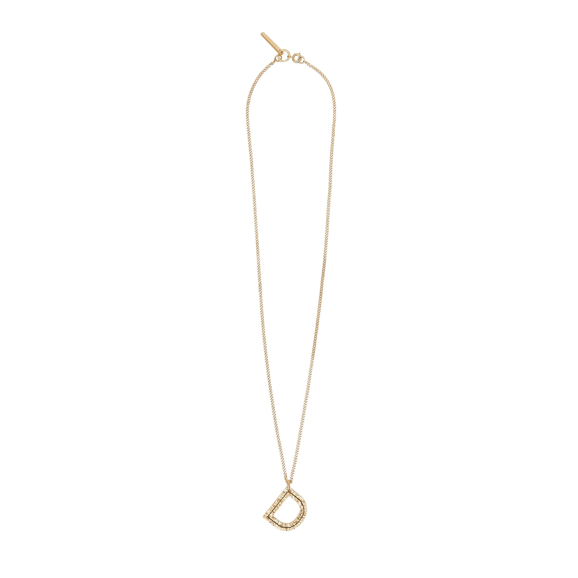 LIGHT GOLD Collier plaqué or avec bijou alphabet « D »