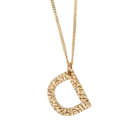 Collier plaqué or avec bijou alphabet « D » - Or Clair