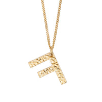 Collier plaqué or avec bijou alphabet « F » - Or Clair