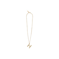 Collier plaqué or avec bijou alphabet « H » - Or Clair