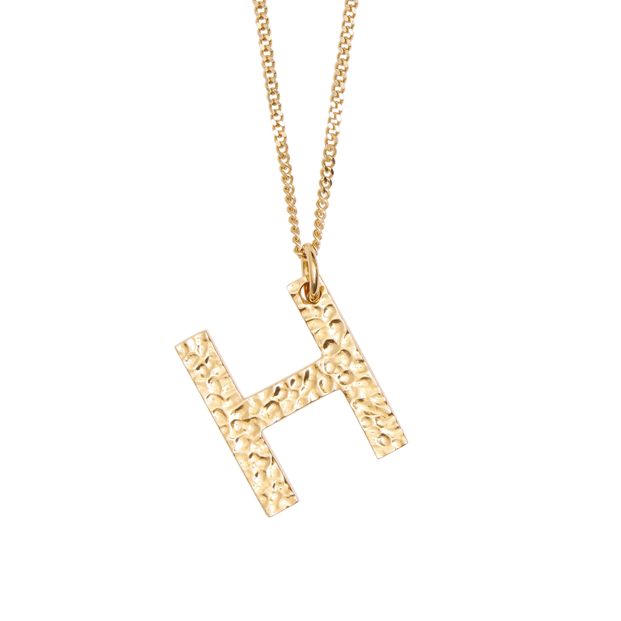 Collier plaqué or avec bijou alphabet « H » - Or Clair