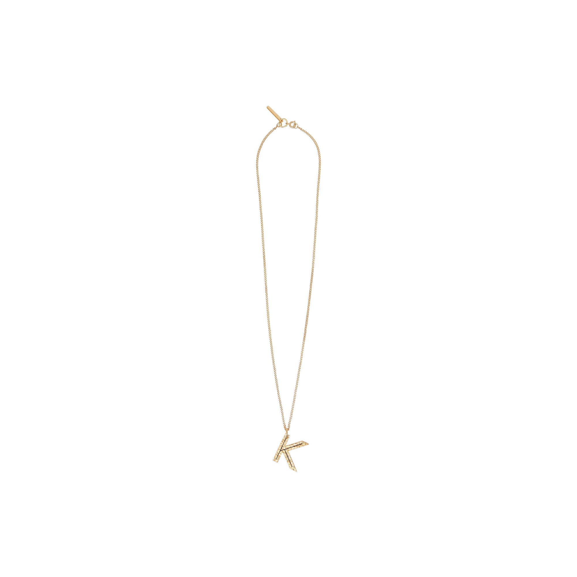 Collier plaqué or avec bijou alphabet « K » - Or Clair