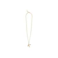 Collier plaqué or avec bijou alphabet « k » - Or clair