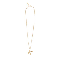 LIGHT GOLD Collier plaqué or avec bijou alphabet « K »