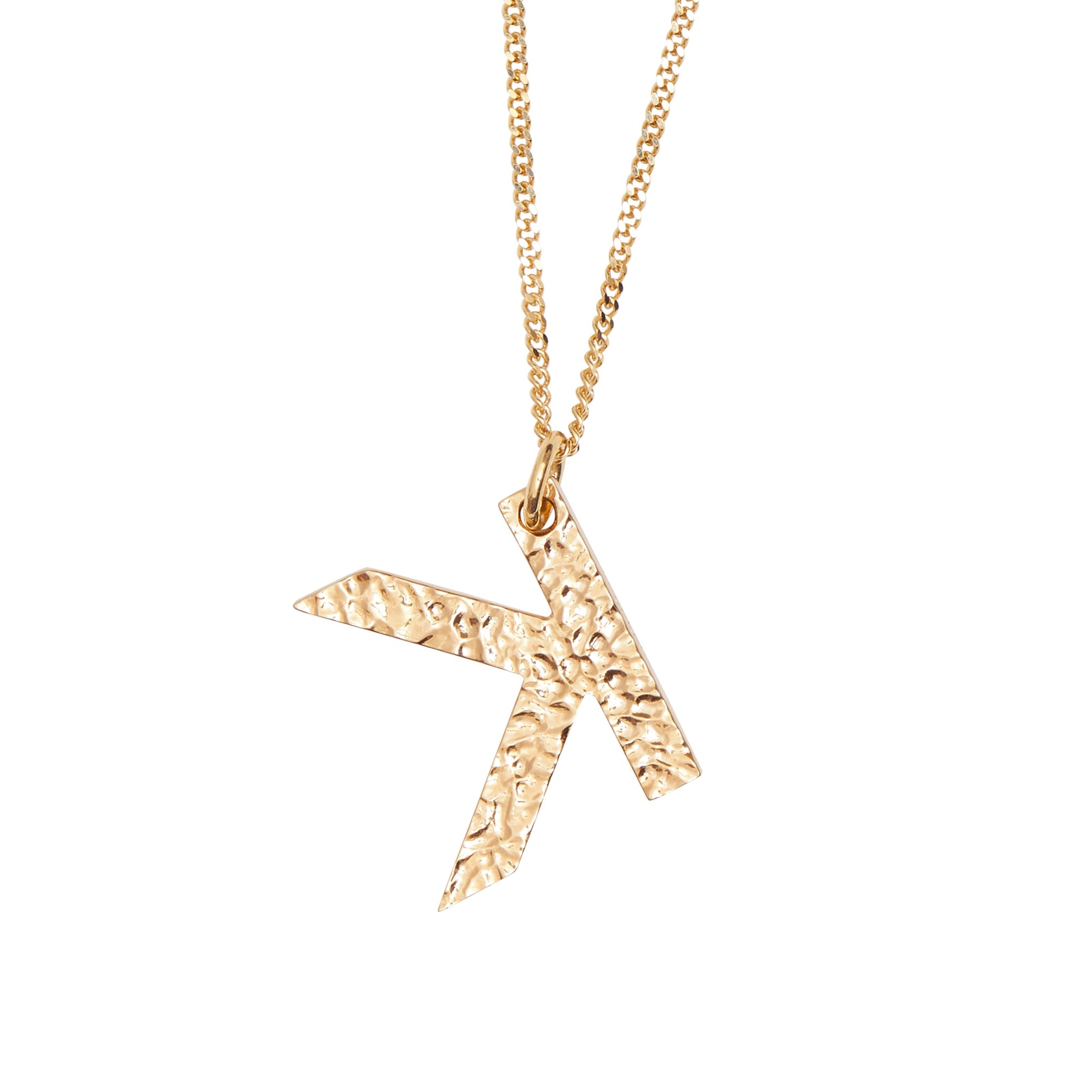 Collier plaqué or avec bijou alphabet « K » - Or Clair