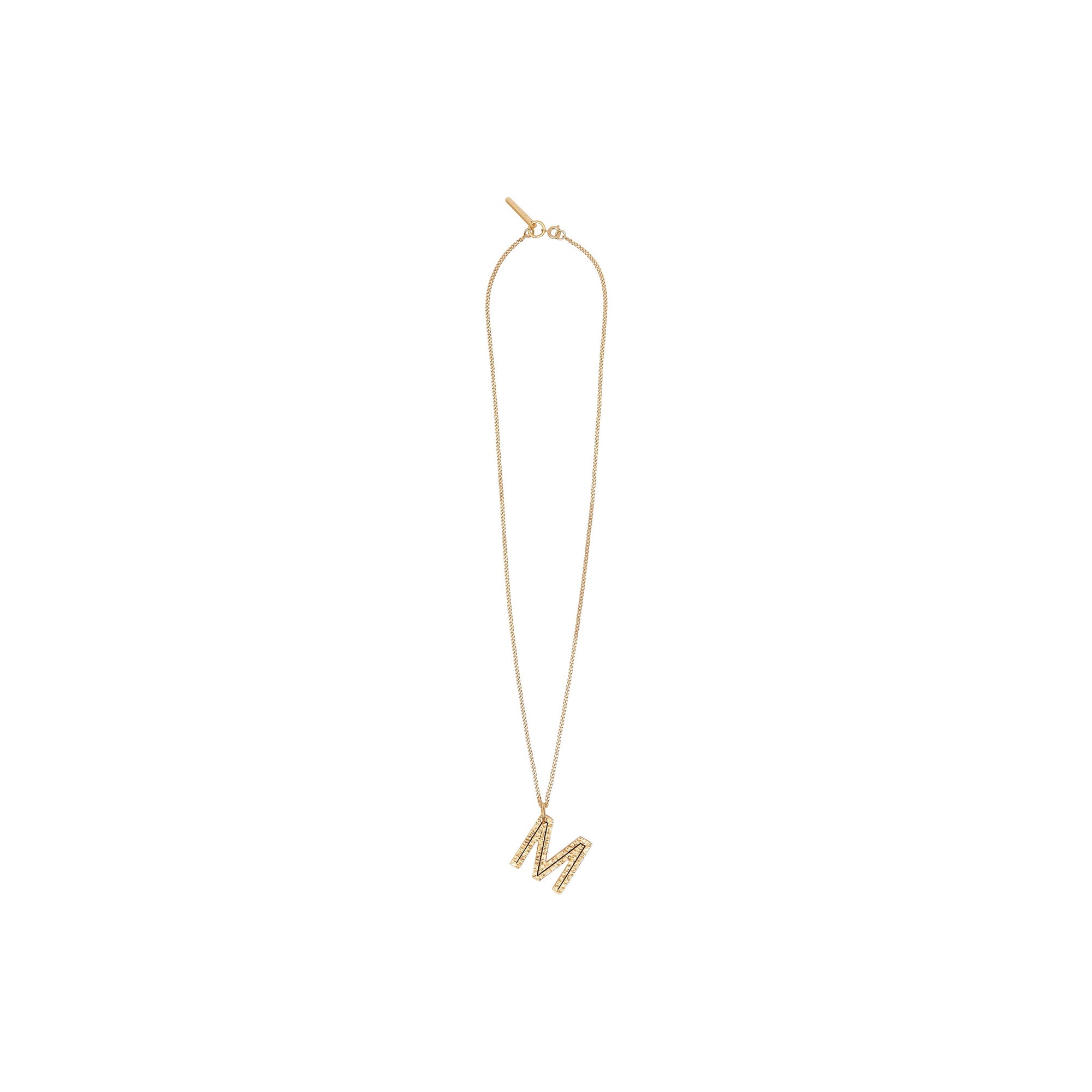 Collier plaqué or avec bijou alphabet « M » - Or Clair