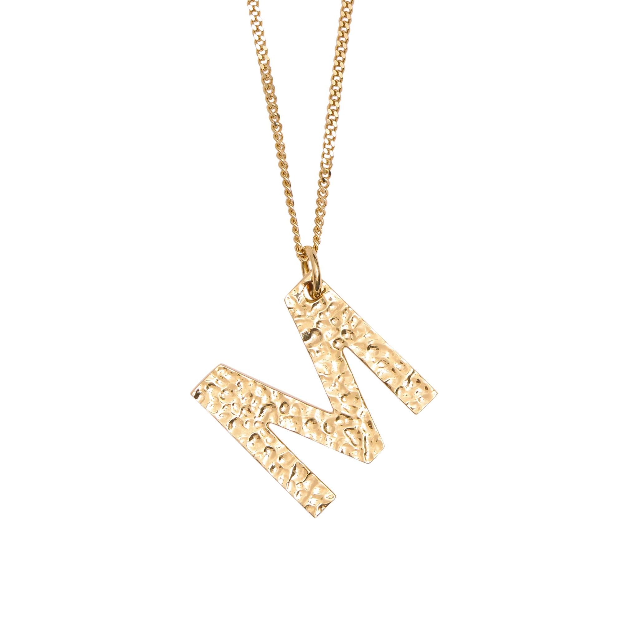 Collier plaqué or avec bijou alphabet « M » - Or Clair