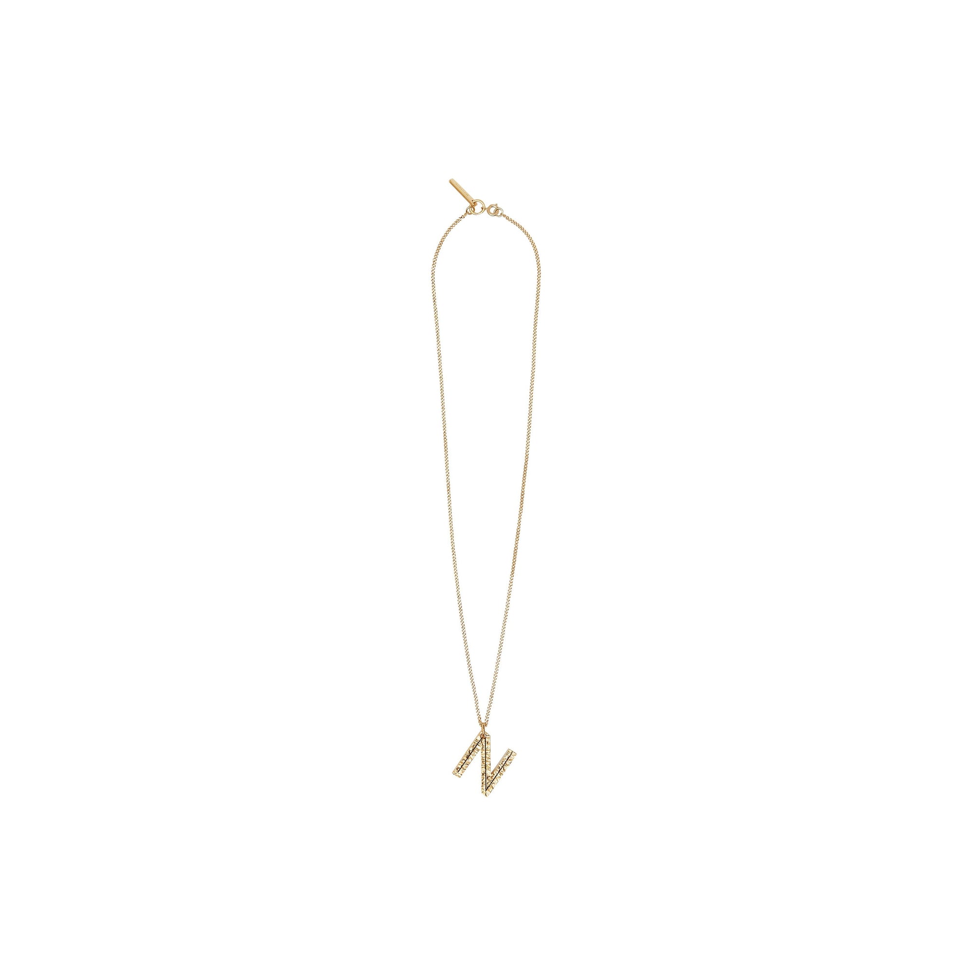 Collier plaqué or avec bijou alphabet « n » - Or clair