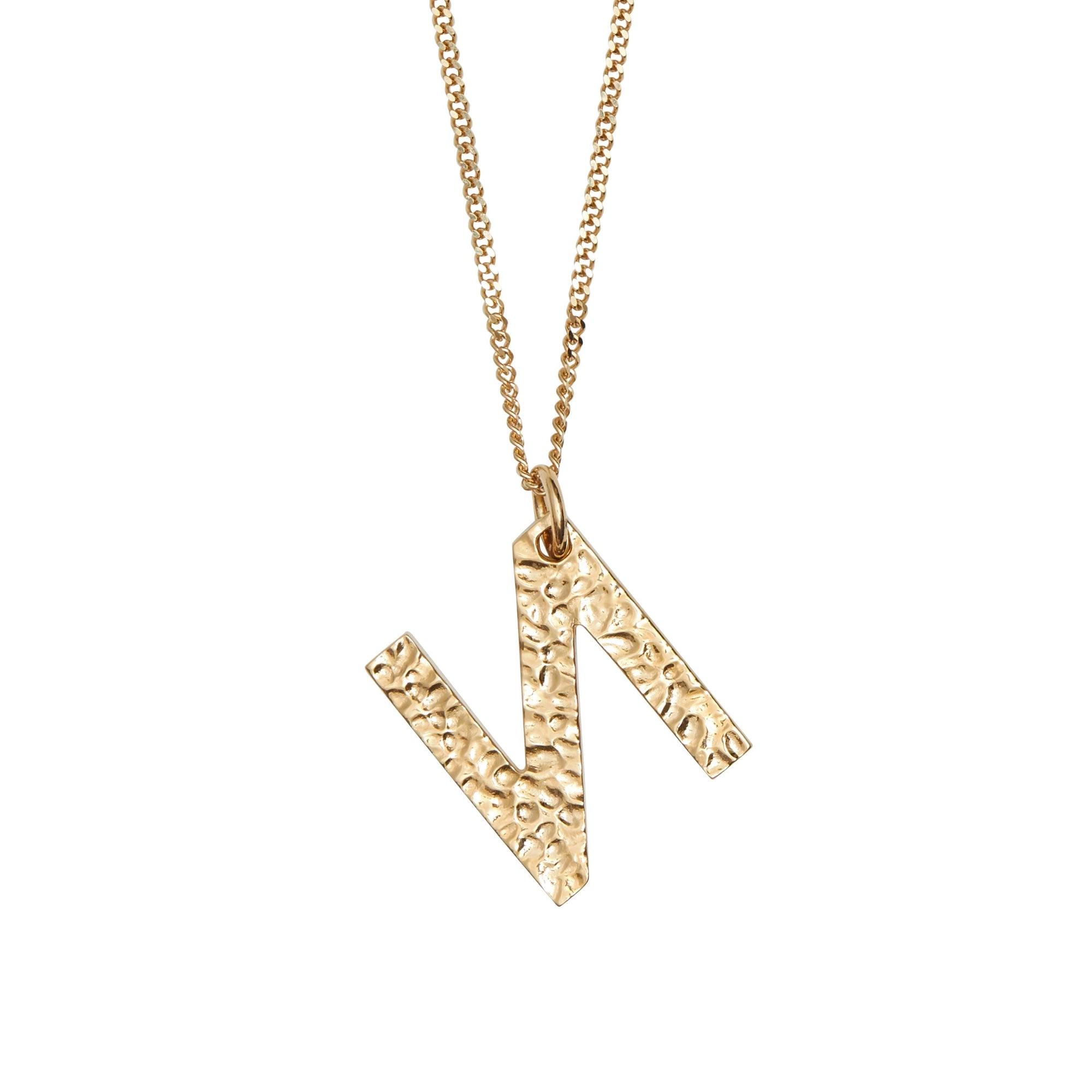 Collier plaqué or avec bijou alphabet « n » - Or clair