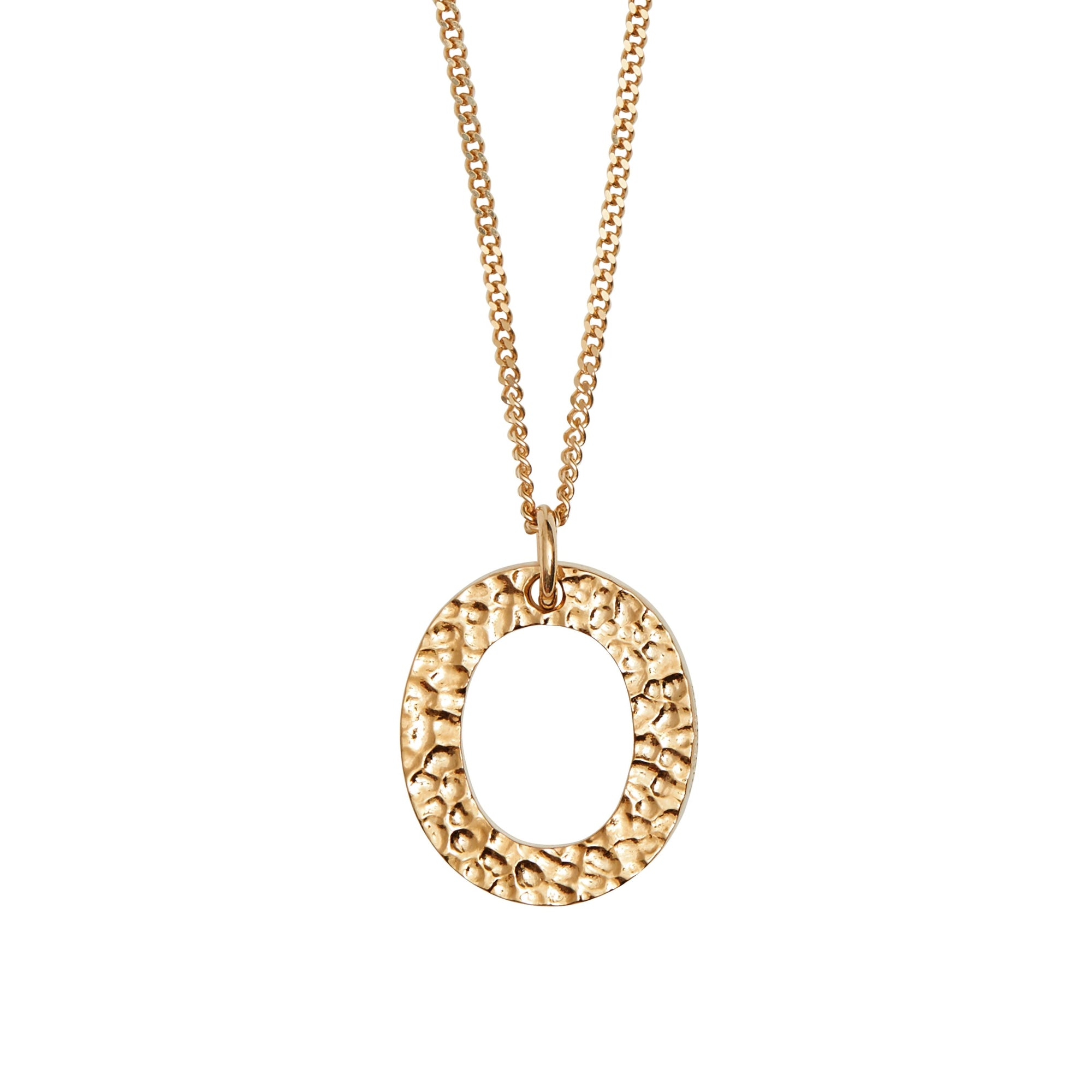 Collier plaqué or avec bijou alphabet « O » - Or Clair