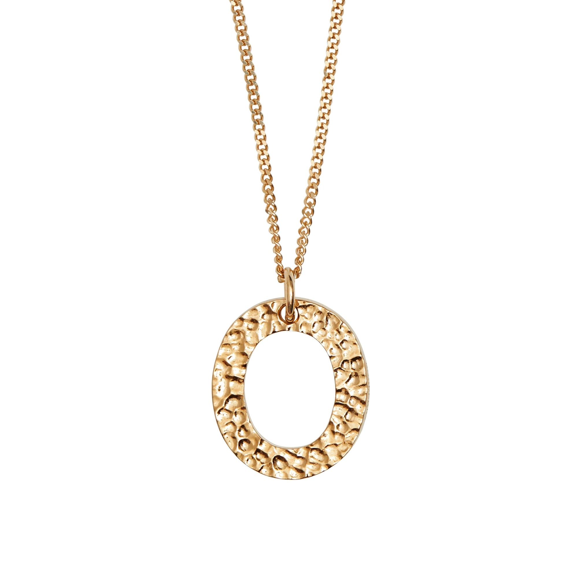 Collier plaqué or avec bijou alphabet « o » - Or clair