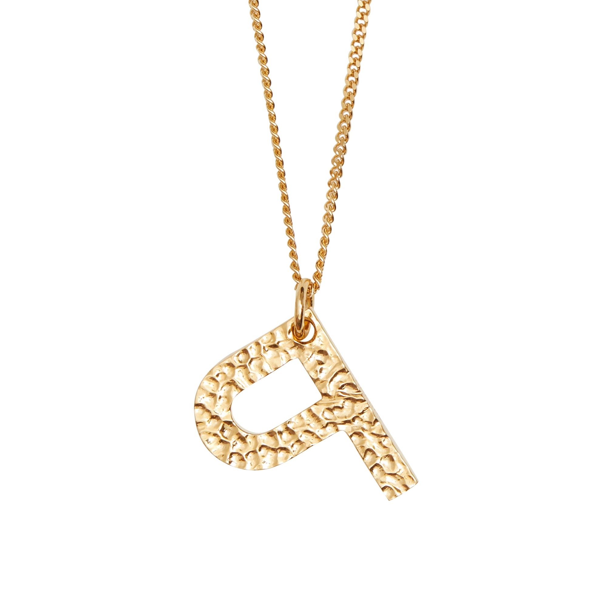 Collier plaqué or avec bijou alphabet « P » - Or Clair