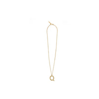 Collier plaqué or avec bijou alphabet « Q » - Or Clair