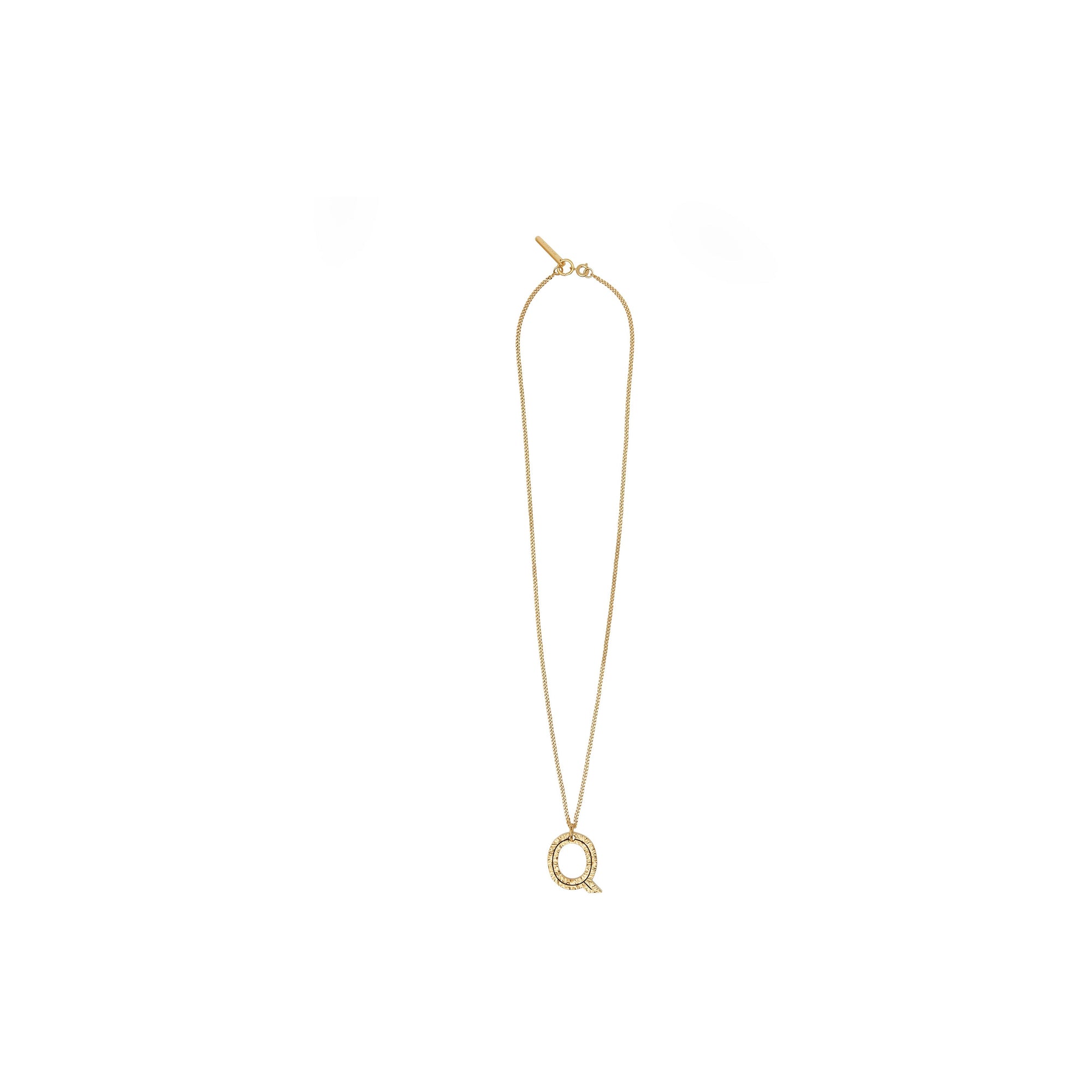 Collier plaqué or avec bijou alphabet « Q » - Or Clair