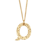 Collier plaqué or avec bijou alphabet « Q » - Or Clair