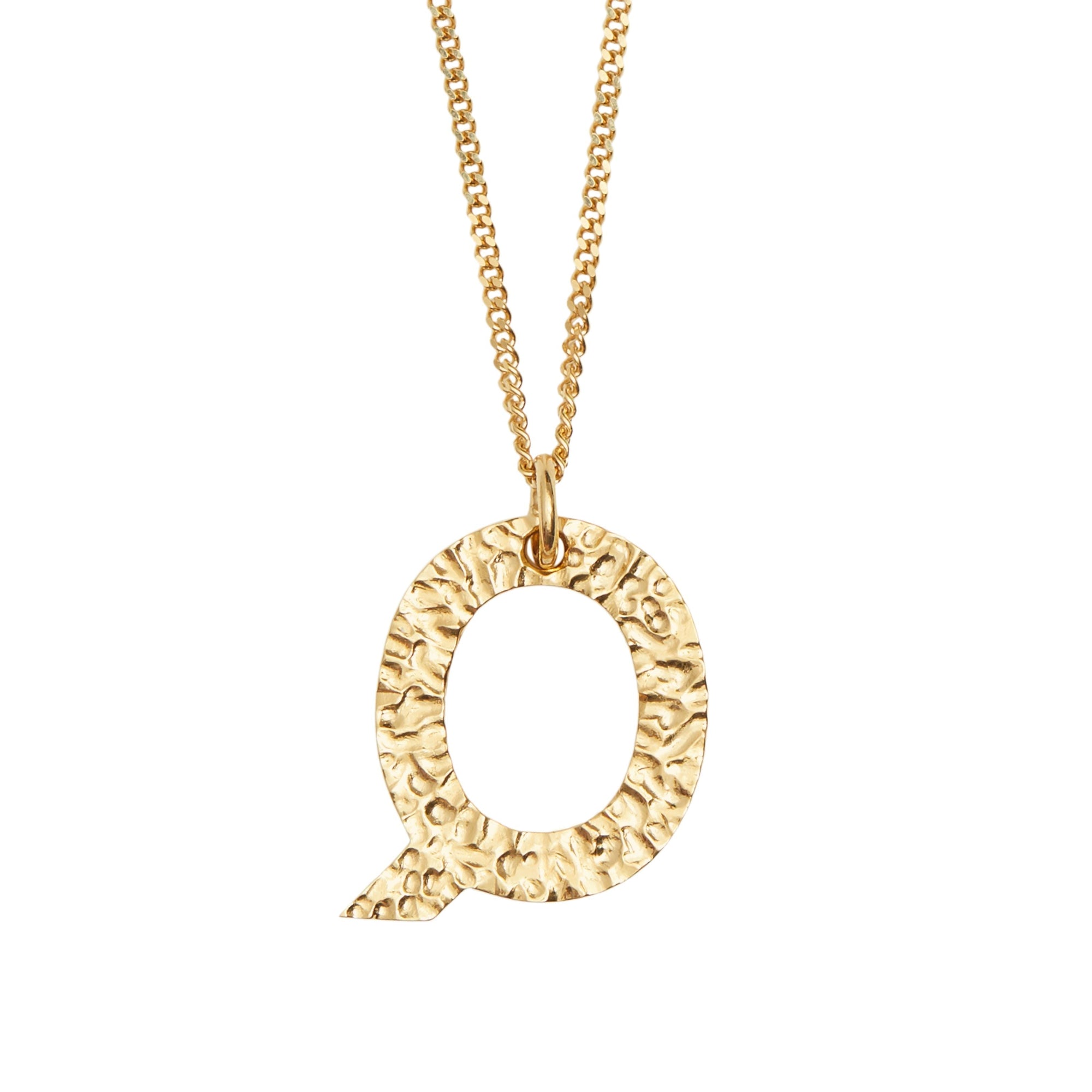 Collier plaqué or avec bijou alphabet « q » - Or clair