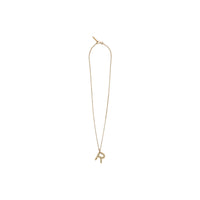 Collier plaqué or avec bijou alphabet « R » - Or Clair