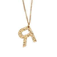 Collier plaqué or avec bijou alphabet « R » - Or Clair