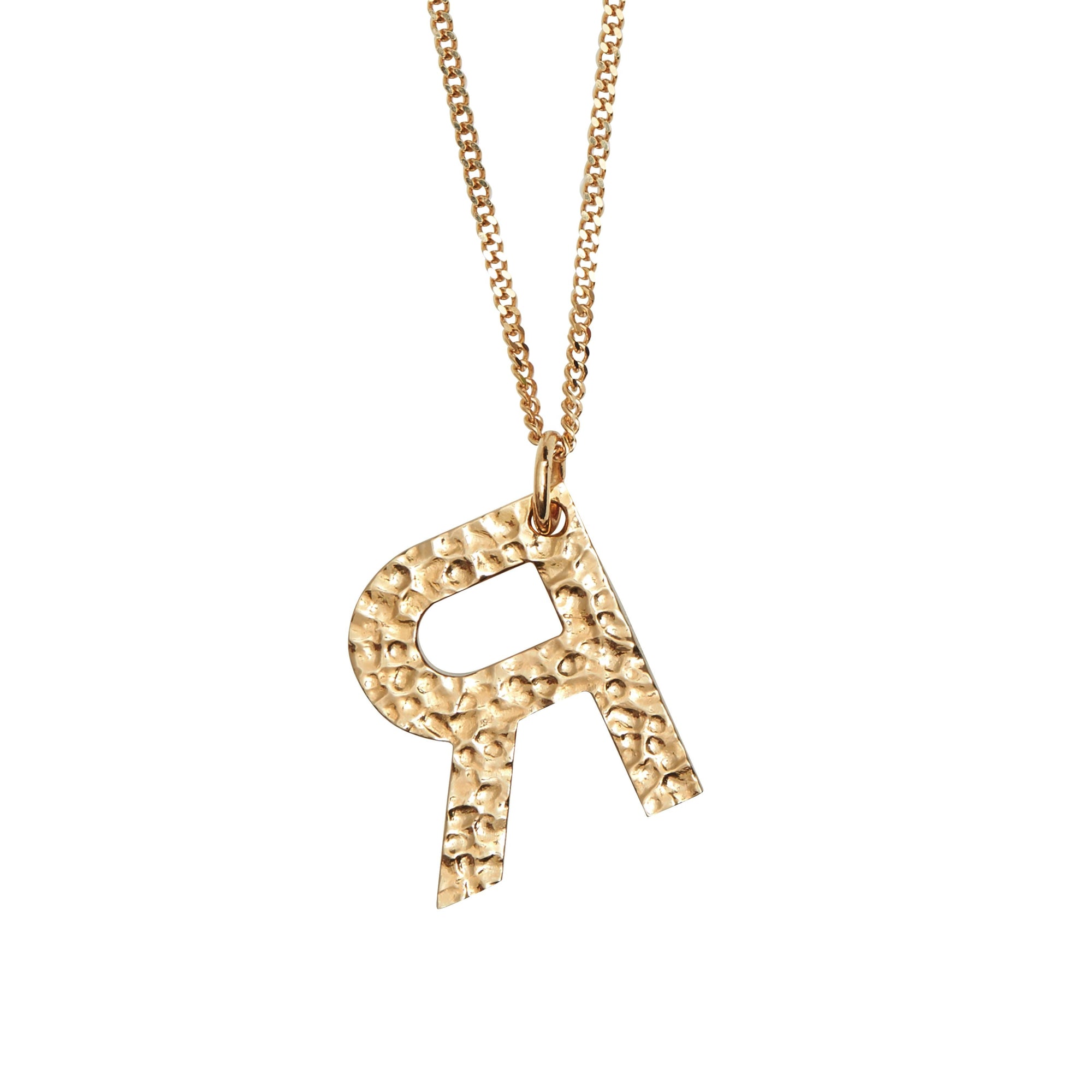 LIGHT GOLD Collier plaqué or avec bijou alphabet « R »