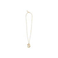 Collier plaqué or avec bijou alphabet « S » - Or Clair