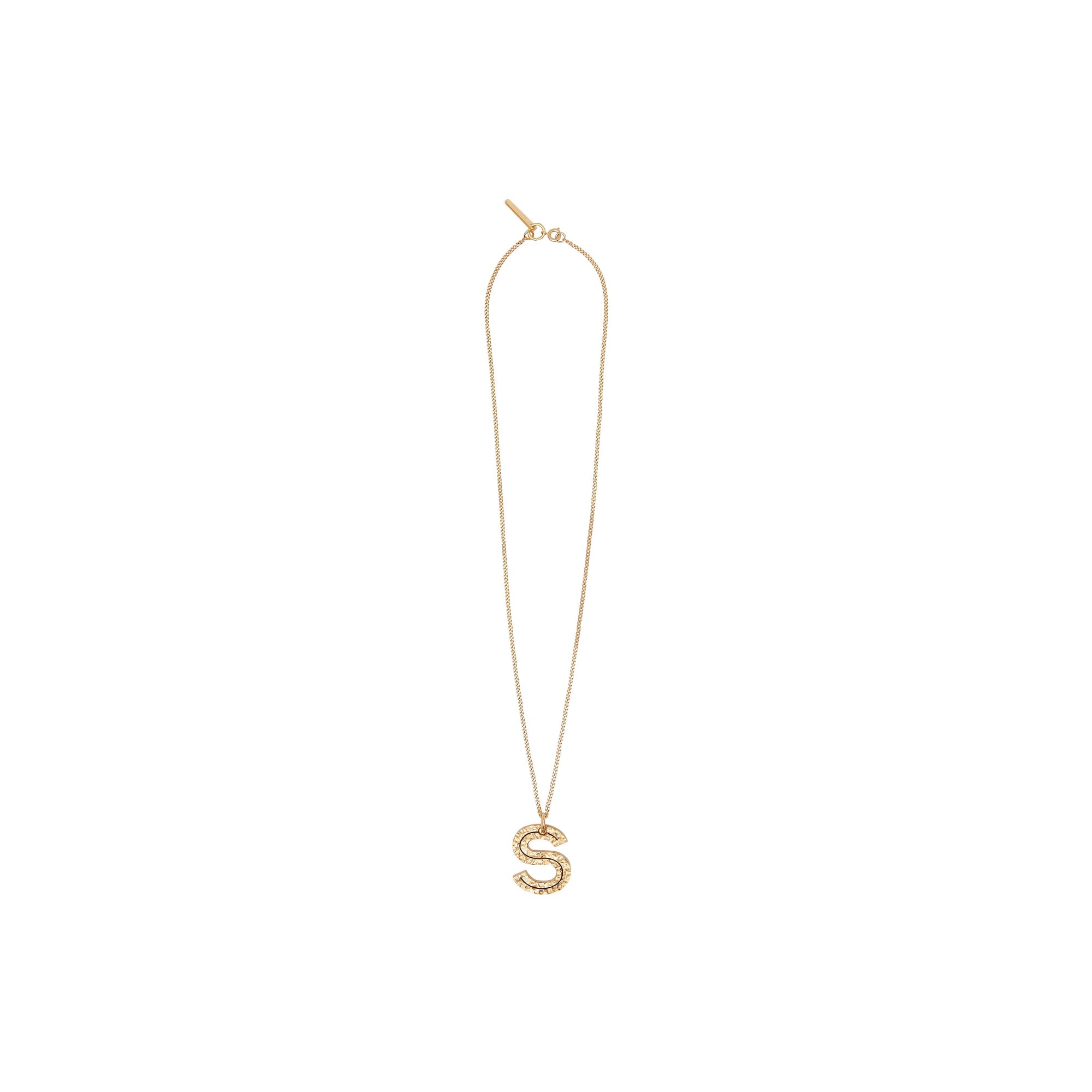 Collier plaqué or avec bijou alphabet « S » - Or Clair