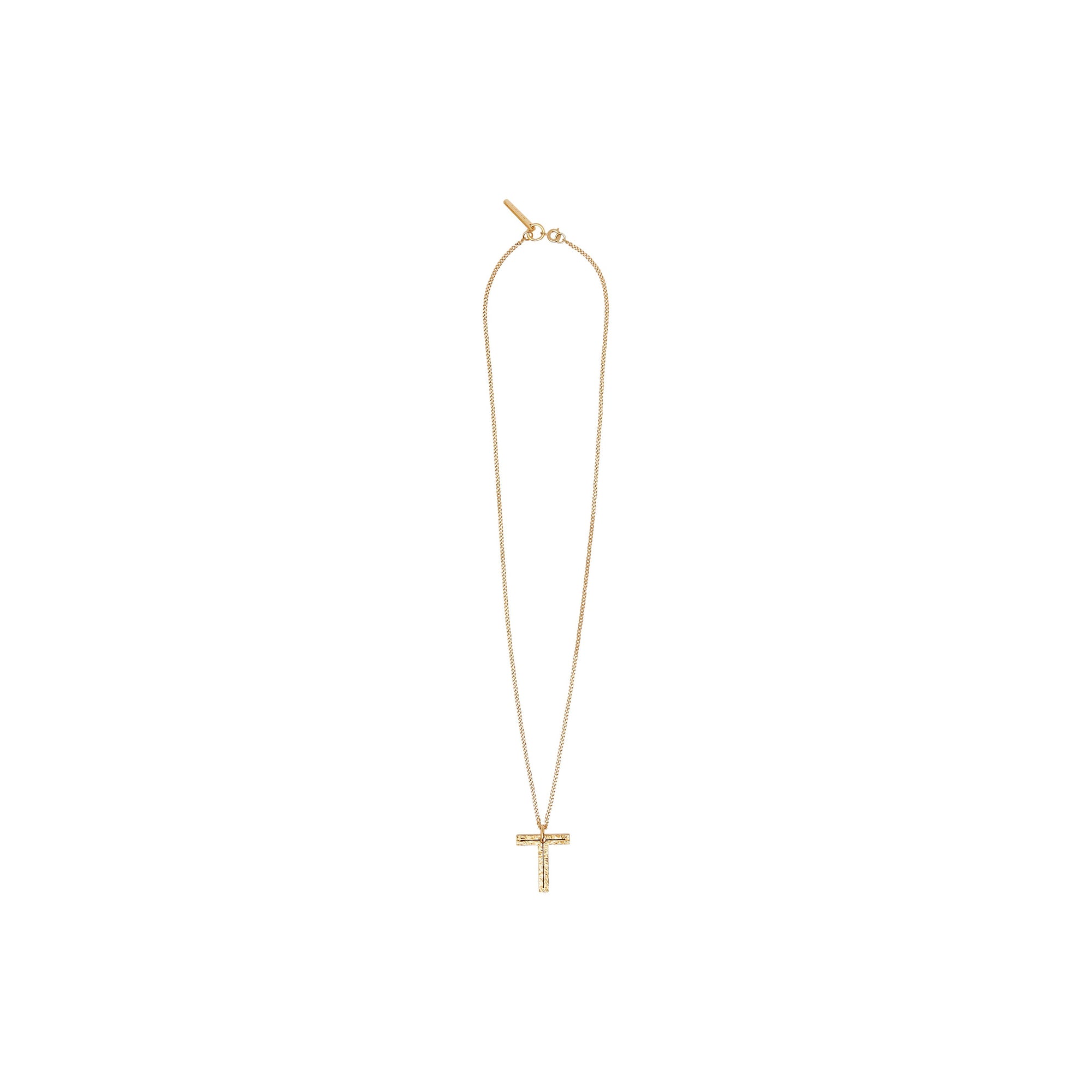 Collier plaqué or avec bijou alphabet « T » - Or Clair