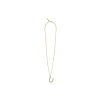 Collier plaqué or avec bijou alphabet « U » - Or Clair