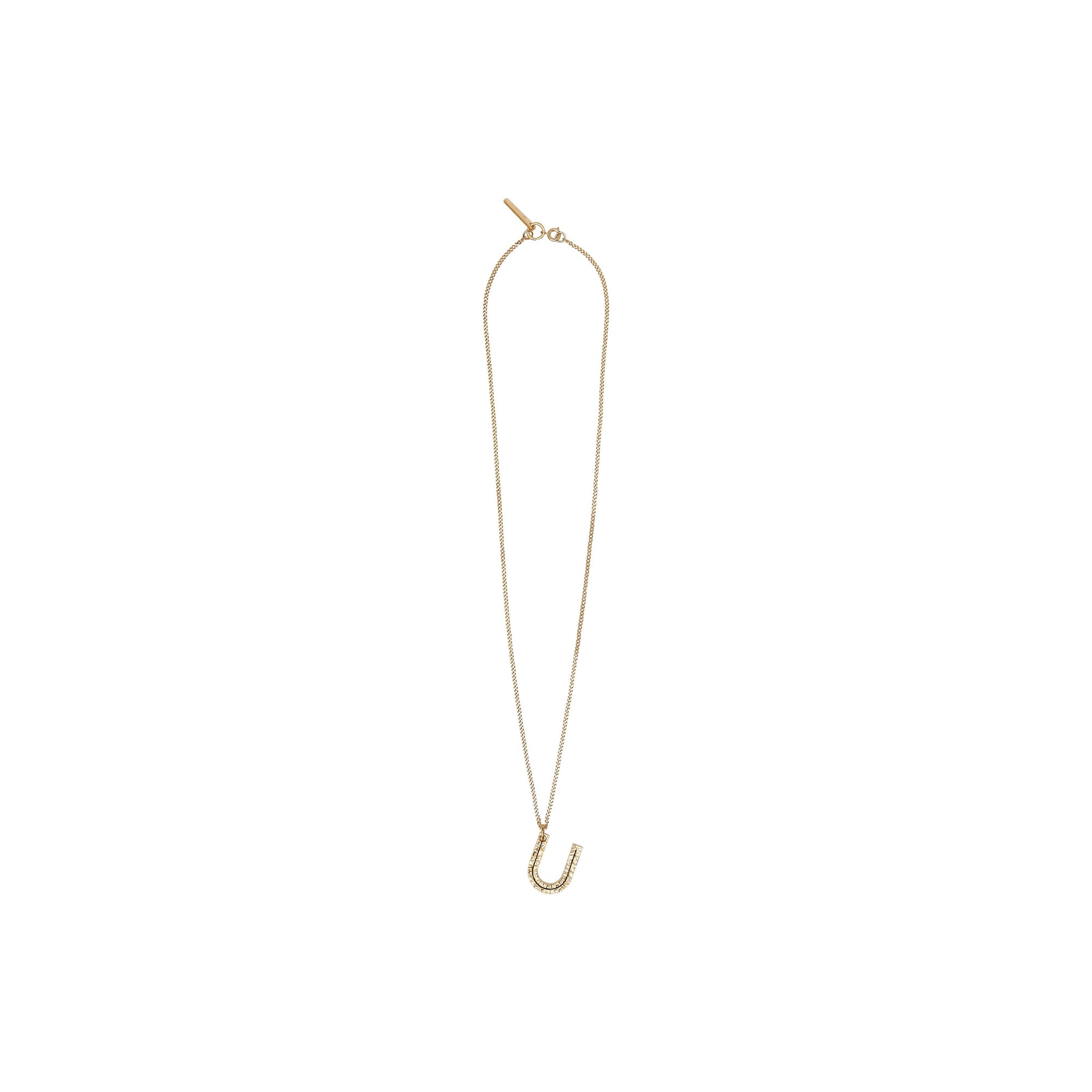 Collier plaqué or avec bijou alphabet « u » - Or clair