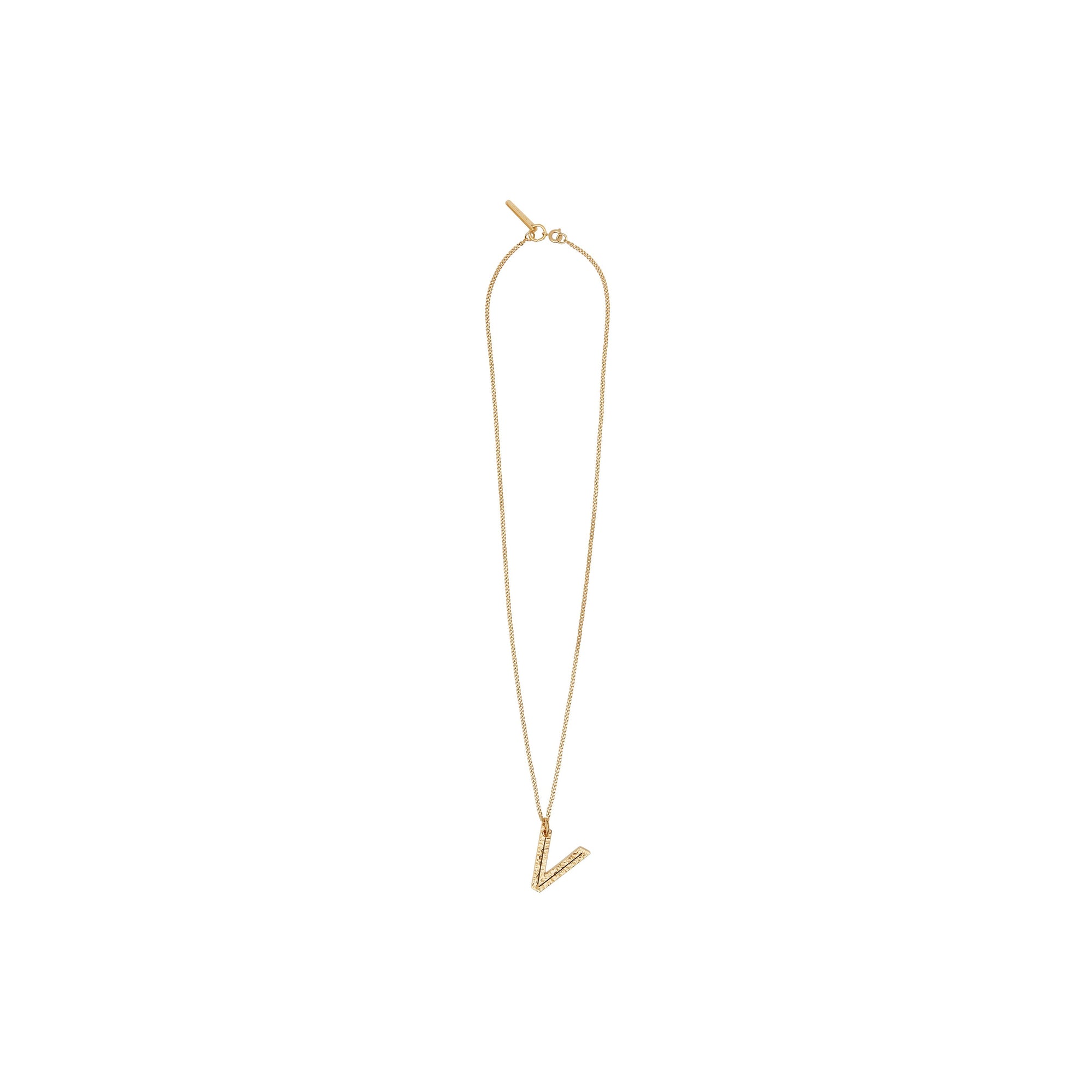 Collier plaqué or avec bijou alphabet « V » - Or Clair