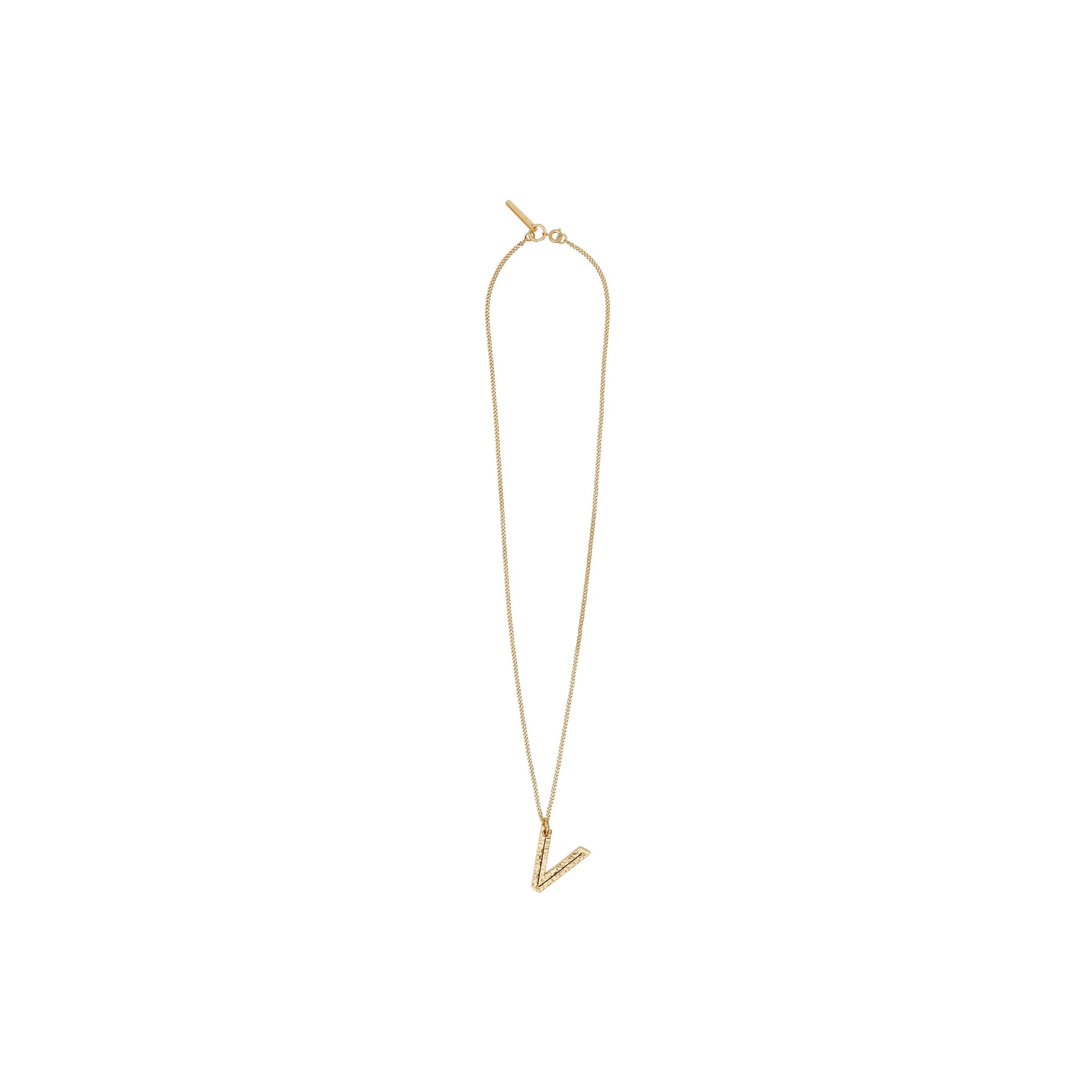 Collier plaqué or avec bijou alphabet « v » - Or clair