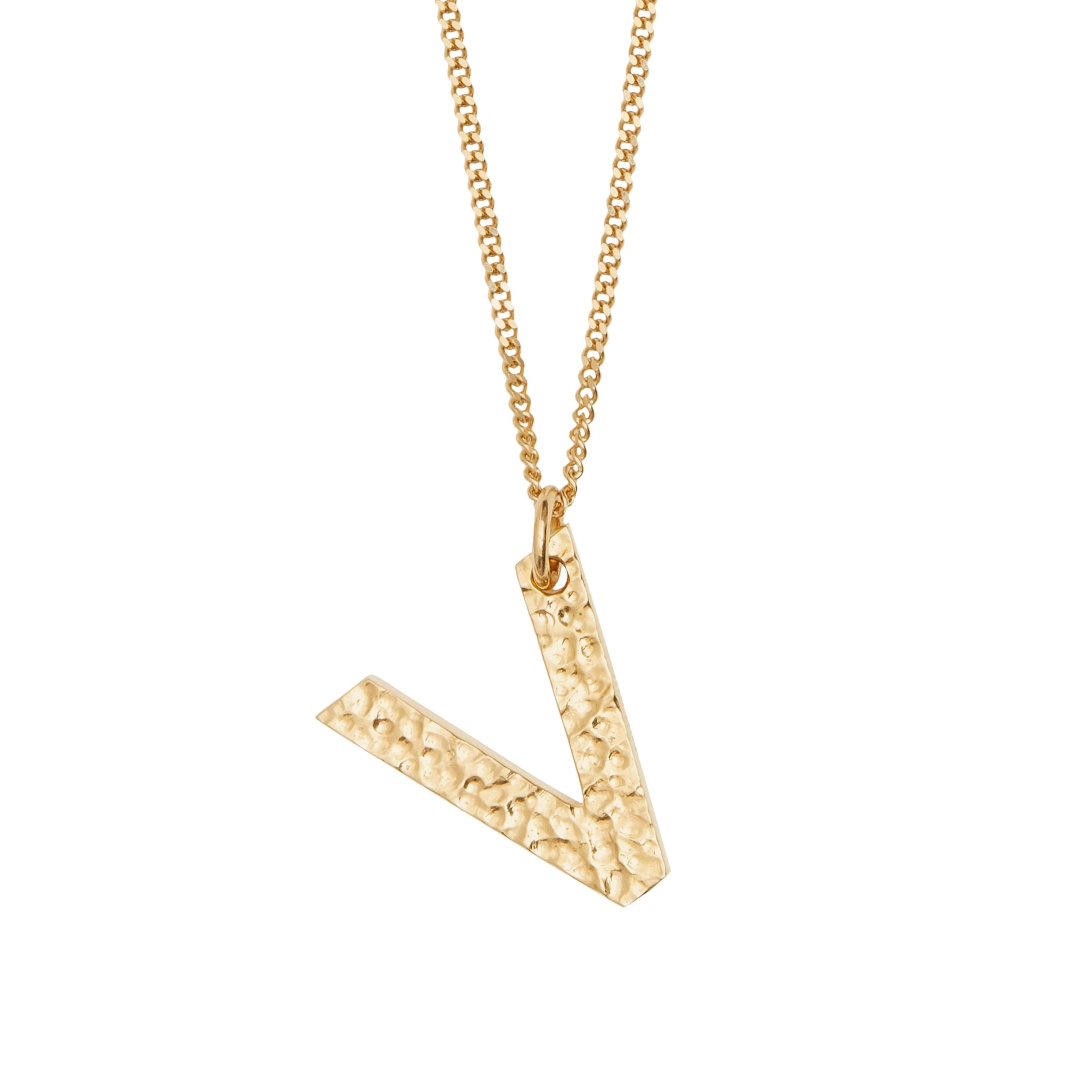 LIGHT GOLD Collier plaqué or avec bijou alphabet « V »