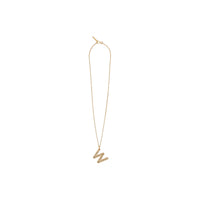 Collier plaqué or avec bijou alphabet « W » - Or Clair